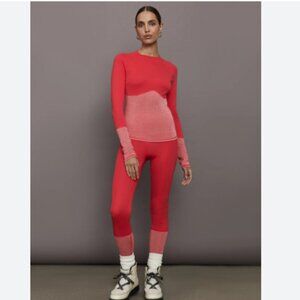 NEW Free People Moonlight Base Layer Leggings  Merino Wool in red 1125 2s1
